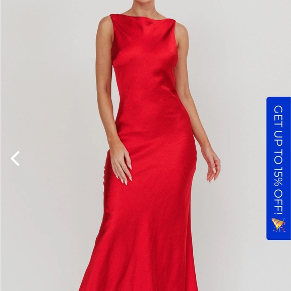 SATIN SLEEVELESS MAXI DRESS WINE. In Perfect condition. - Picture 7 of 7